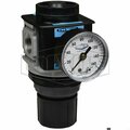 Dixon Wilkerson by Self-Relieving Standard Regulator with GC230 Gauge, 1/2 in NPT/BSPP-G, 170 SCFM Flow Ra R28-04RG